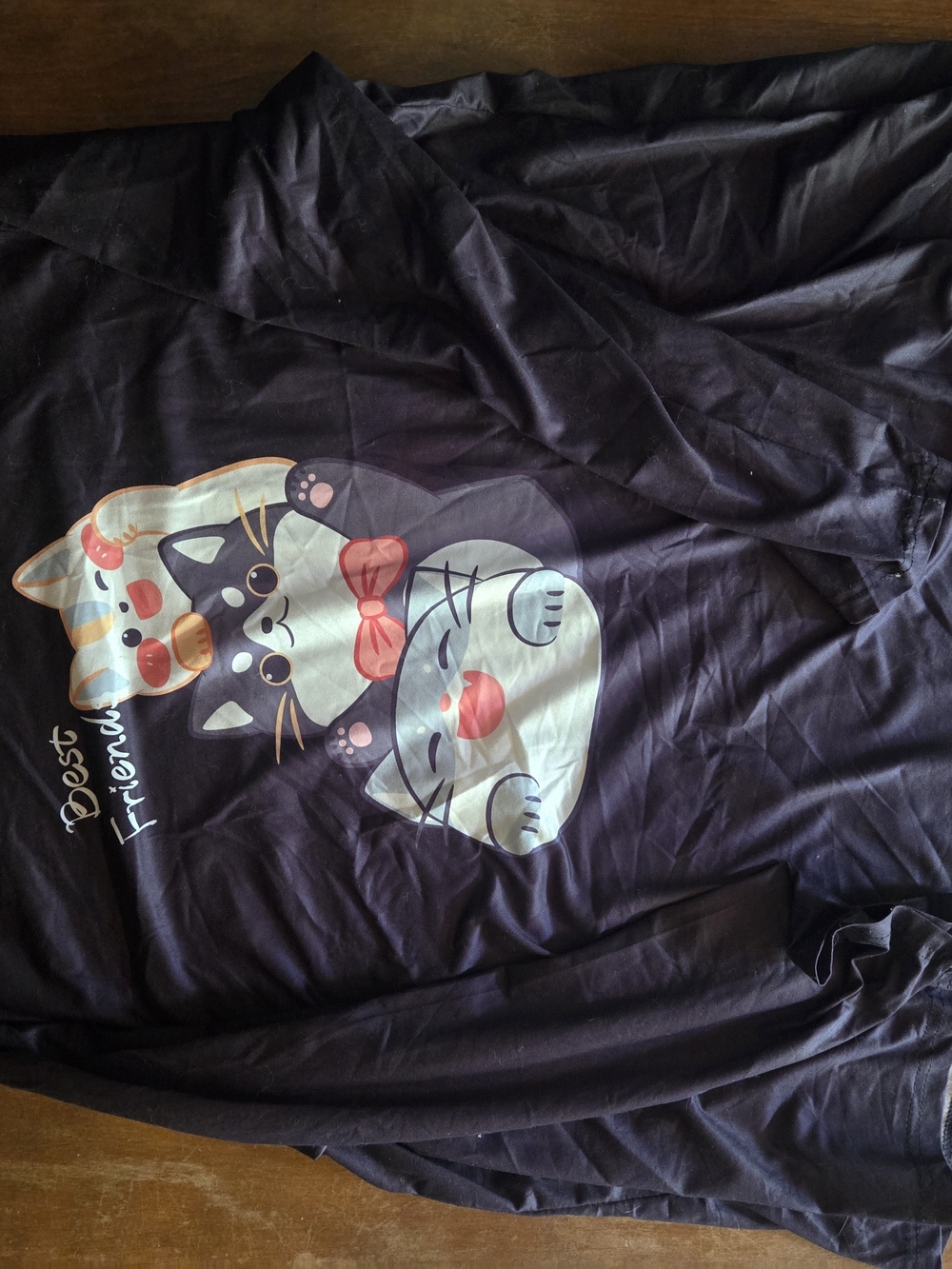 Best Friends Cat Graphic Tee - Black